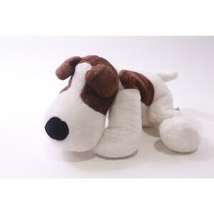 Russ Berrie, Hiccup, Fox Terrier Dog, Medium Plush, White Brown ~ 251227-WH 1264